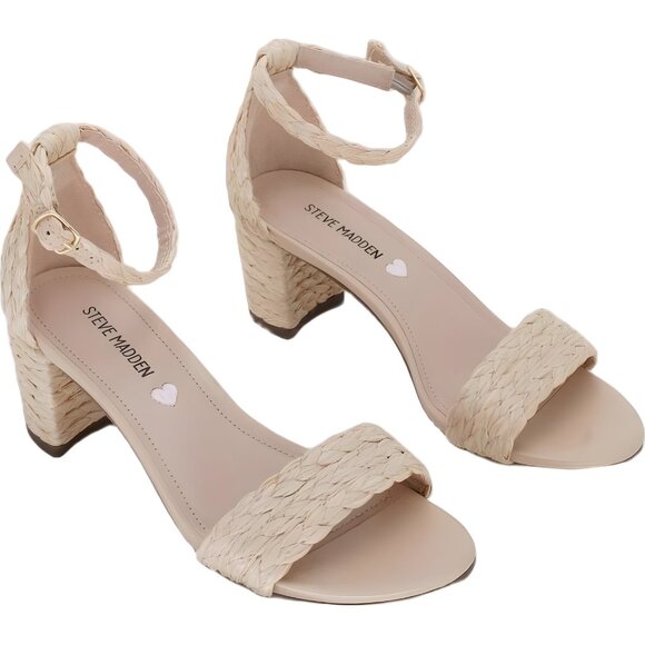 Steve Madden Girls J-Carrson Raffia Block Heel Dress Size 4 Kids - Picture 4 of 6